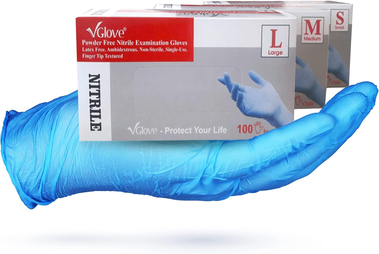 Găng tay y tế Vglove màu xanh 