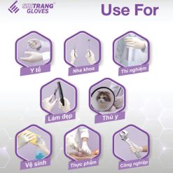 Ứng dụng găng tay cao su y tế không bột Sgloves 5.5gr